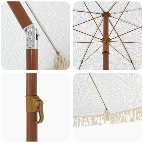 PARASOL PLAŻOWY SZARY I BIAŁY Ø 205X209CM STAL