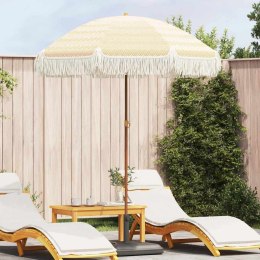 PARASOL PLAŻOWY ŻÓŁTY I BIAŁY Ø 160X195CM STAL