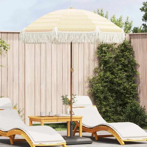 PARASOL PLAŻOWY ŻÓŁTY I BIAŁY Ø 160X195CM STAL