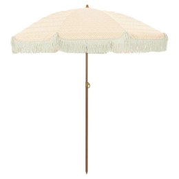 PARASOL PLAŻOWY ŻÓŁTY I BIAŁY Ø 160X195CM STAL