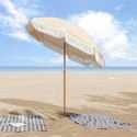 PARASOL PLAŻOWY ŻÓŁTY I BIAŁY Ø 160X195CM STAL