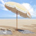 PARASOL PLAŻOWY ŻÓŁTY I BIAŁY Ø 205X209CM STAL