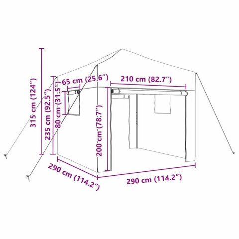 SZKLARNIA Z DACHEM ZIELONY 290X290X315CM STAL