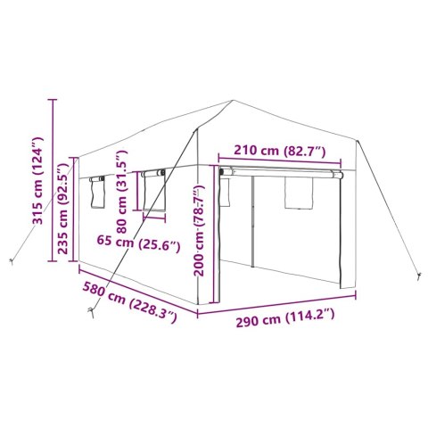 SZKLARNIA Z DACHEM ZIELONY 290X580X315CM STAL