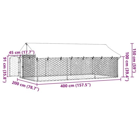 KOJEC DLA PSA Z ZADASZENIEM 400X 200X 150CM