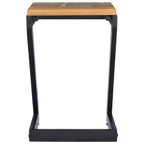 STOLIK KAWOWY 30X30X50CM LITE DREWNO TEKOWE I POLIŻYWICA