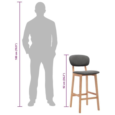 STOŁKI BAROWE 2 SZT. CIEMNOSZARE TAPICEROWANE TKANINĄ