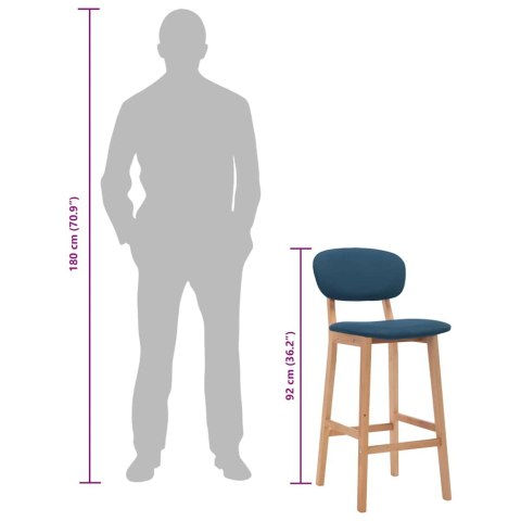 STOŁKI BAROWE 2 SZT NIEBIESKIE TKANINA