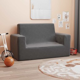 2-OS. SOFA DLA DZIECI ANTRACYTOWA MIĘKKI PLUSZ