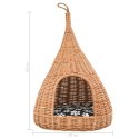 DOMEK DLA KOTA Z PODUSZKĄ 40X60CM NATURALNA WIKLINA TIPI