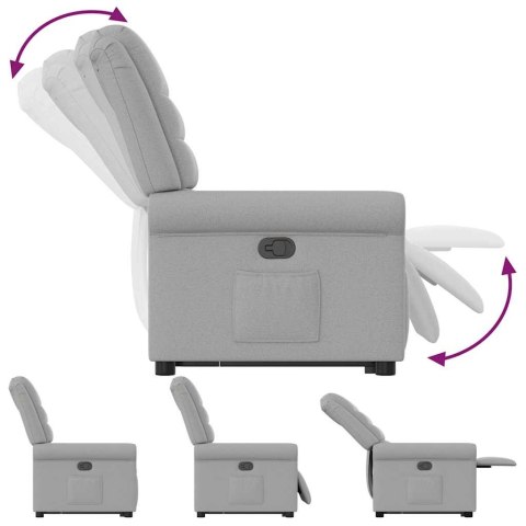 VidaXL Podnoszony fotel rozkładany, szary, obity tkaniną