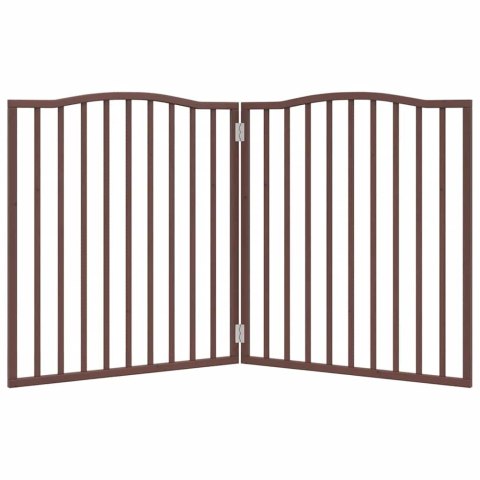 SKŁADANA BRAMKA DLA PSA 2 PANELE BRĄZOWY DĄB 160CM DREWNO