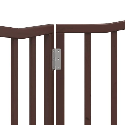 SKŁADANA BRAMKA DLA PSA 2 PANELE BRĄZOWY DĄB 160CM DREWNO