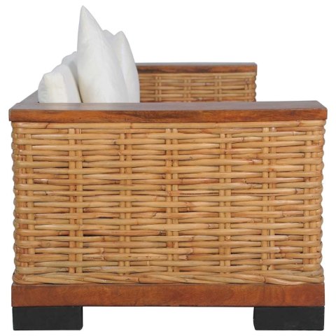 2-CZ. ZESTAW WYPOCZYNKOWY PODUSZKI BRĄZOWY NATURALNY RATTAN