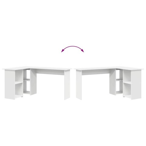 BIURKO Z PÓŁKĄ BIAŁY 142X102X73CM