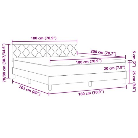 VidaXL Łóżko sprężynowe z materacem granatowy 180 x 200 cm tkanina