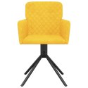 OBROTOWE KRZESŁA STOŁOWE 2 SZT. ŻÓŁTE AKSAMITNE
