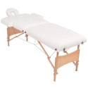 SKŁADANY 2-STREFOWY STÓŁ DO MASAŻU ZE STOŁKIEM BIAŁY