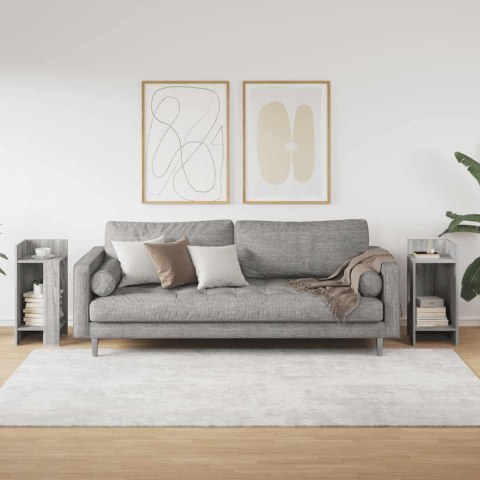 STOLIKI BOCZNE 2 SZT. Z PÓŁKĄ SZARY DĄB SONOMA 25,5X27X60CM