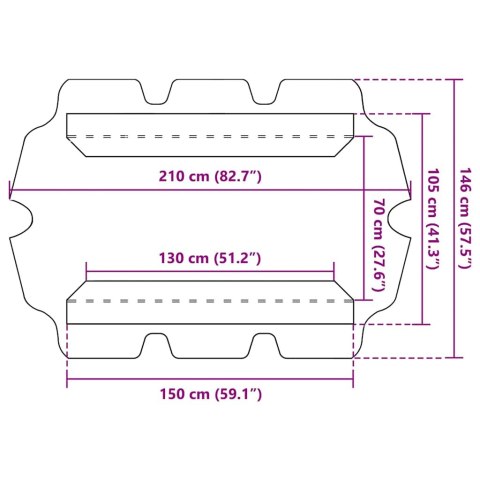 ZADASZENIE DO HUŚTAWKI OGRODOWEJ ANTRACYT 150/130X105/70CM