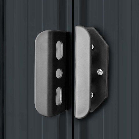 SZOPA OGRODOWA ANTRACYTOWA STALOWA 204X132X186CM