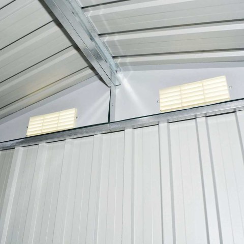 SZOPA OGRODOWA ANTRACYTOWA STALOWA 204X132X186CM