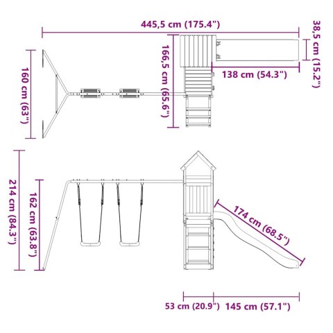 PLAC ZABAW DO OGRODU LITE DREWNO DAGLEZJOWE