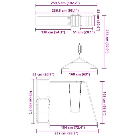 PLAC ZABAW DO OGRODU LITE DREWNO SOSNOWE