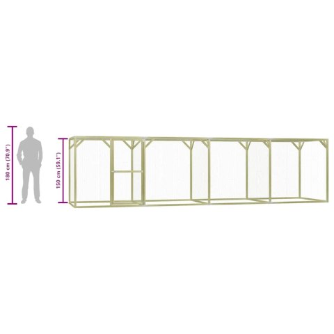 KLATKA DLA DROBIU 1,5X6X1,5M IMPREGNOWANE DREWNO SOSNOWE