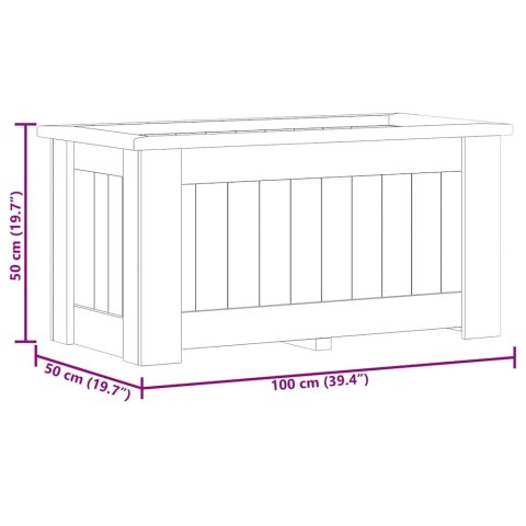 PODNIESIONA DONICA 100X50X50CM IMPREGNOWANE DREWNO SOSNOWE
