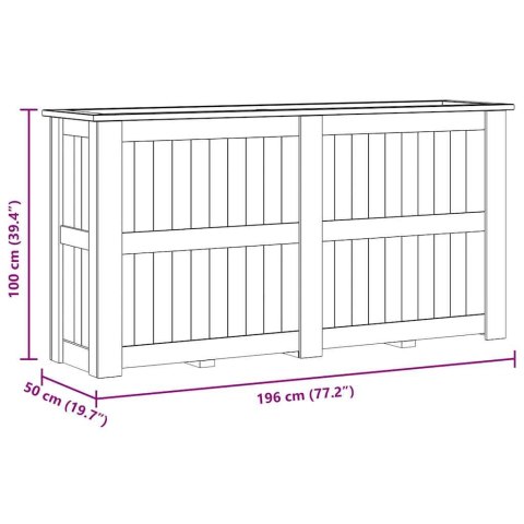 PODNIESIONA DONICA 196X50X100CM IMPREGNOWANE DREWNO SOSNOWE