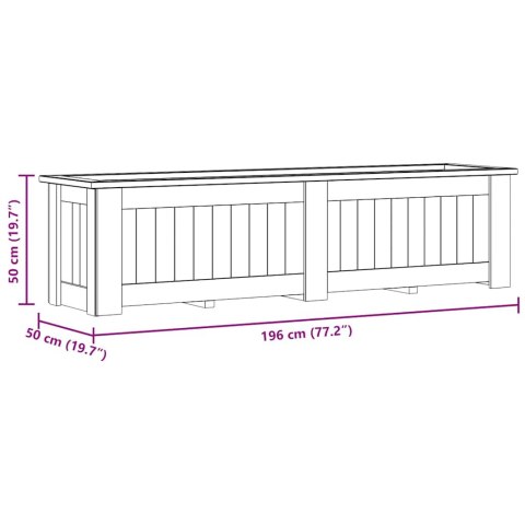 PODNIESIONA DONICA 196X50X50CM IMPREGNOWANE DREWNO SOSNOWE