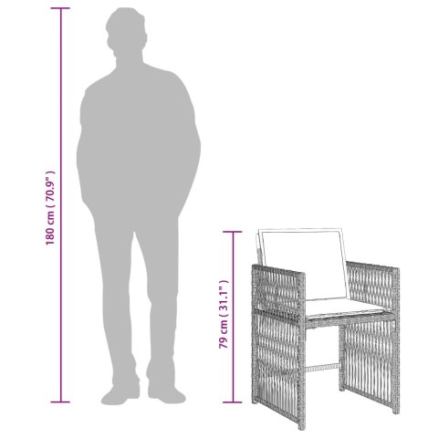 17-CZ. ZESTAW MEBLI OGRODOWYCH Z PODUSZKAMI JASNOSZARY