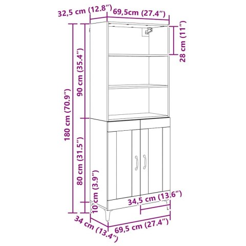 BUFET 2 SZT. DĄB ARTISAN