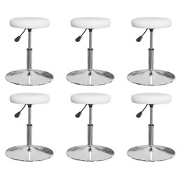 KRZESŁA STOŁOWE 6 SZT. BIAŁE SZTUCZNA SKÓRA