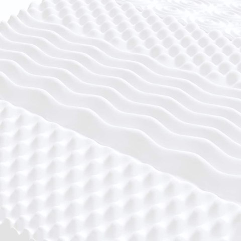 VidaXL Materac piankowy, biały 140x210 cm, 7-strefowy, twardość 20 ILD
