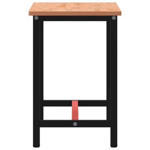STÓŁ ROBOCZY 115X55X81,5CM LITE DREWNO BUKOWE I METAL