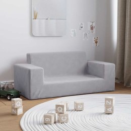 2-OS. SOFA DLA DZIECI JASNOSZARA MIĘKKI PLUSZ