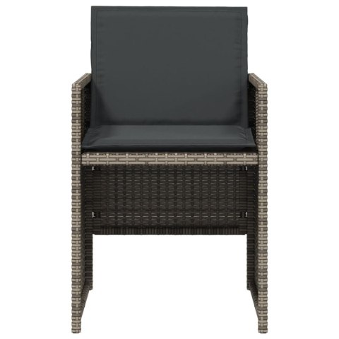 5-CZ. ZESTAW MEBLI OGRODOWYCH Z PODUSZKAMI SZARY RATTAN PE