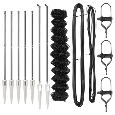 OGRODZENIE Z OGNIW ZE SŁUPKAMI SZARY 1.4X10 M STAL