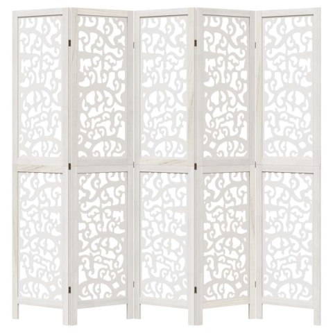 PARAWAN POKOJOWY 5-PANELOWY BIAŁY LITE DREWNO PAULOWNI