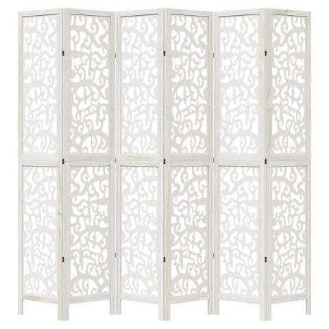 PARAWAN POKOJOWY 6-PANELOWY BIAŁY LITE DREWNO PAULOWNI