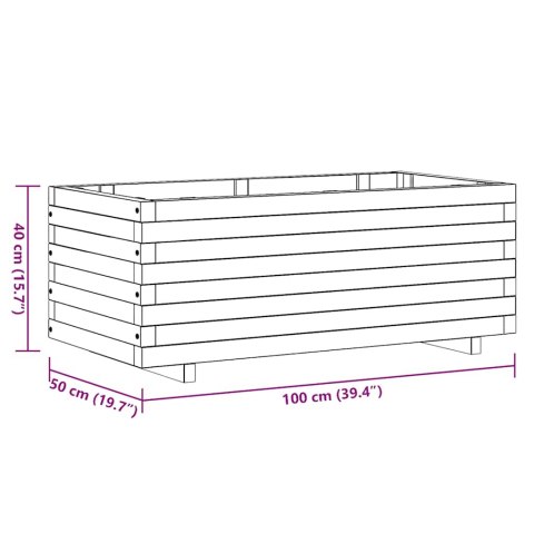 PODWYŻSZONA DONICA 100X50X40CM PROSTOKĄTNA DREWNIANA