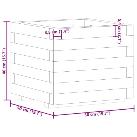 PODWYŻSZONA DONICA 50X50X40CM KWADRATOWA DREWNIANA