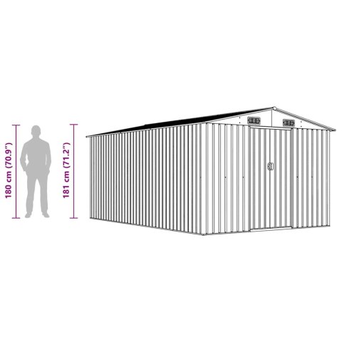 SZOPA OGRODOWA 257X 392X 181CM METAL ZIELONA