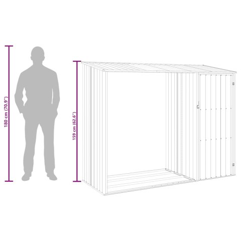 SZOPA Z WIATĄ NA DREWNO ANTRACYT 245X98X159CM STAL