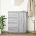 KOMODA Z SZUFLADAMI SZARY SONOMA 71X35X84CM DREWNO KLEJONE