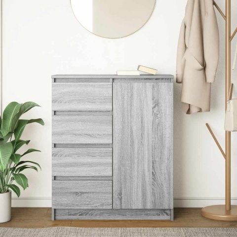 KOMODA Z SZUFLADAMI SZARY SONOMA 71X35X84CM DREWNO KLEJONE