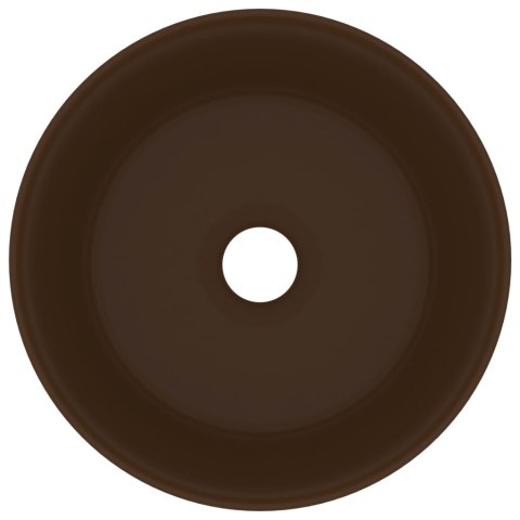 LUKSUSOWA OKRĄGŁA UMYWALKA MATOWY CIEMNY BRĄZ 40X15CM