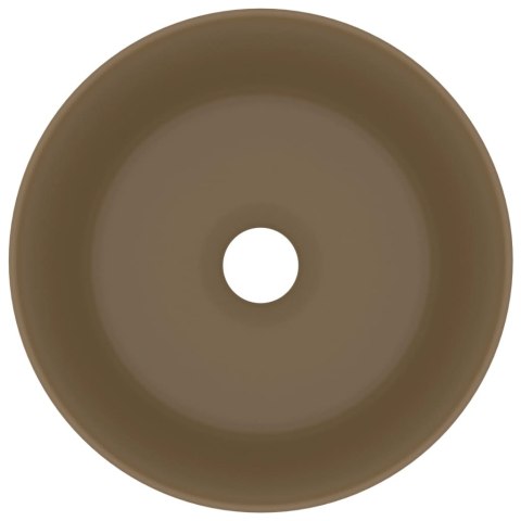 LUKSUSOWA OKRĄGŁA UMYWALKA MATOWY KREMOWY 40X15CM CERAMIKA